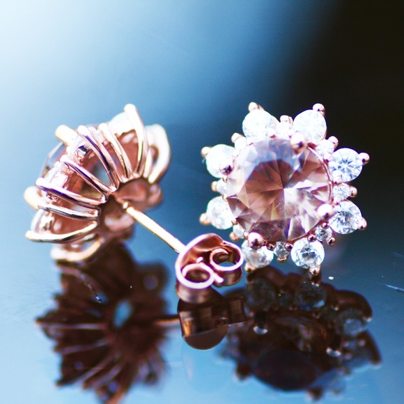 Szendrei Jewelry - New Color Change Diaspore Earrings Handmade 18k Rose Gold Vermeil